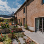 Gartenanlage eines Vierseitenhofs in Glasshütte