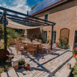 Gartenanlage eines Vierseitenhofs in Glasshütte